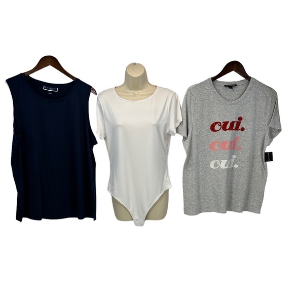 INC Lauren Scott And Now This Summer bundle of 3 - Bodysuit T-Shirt Tank - Large - Picture 1 of 12